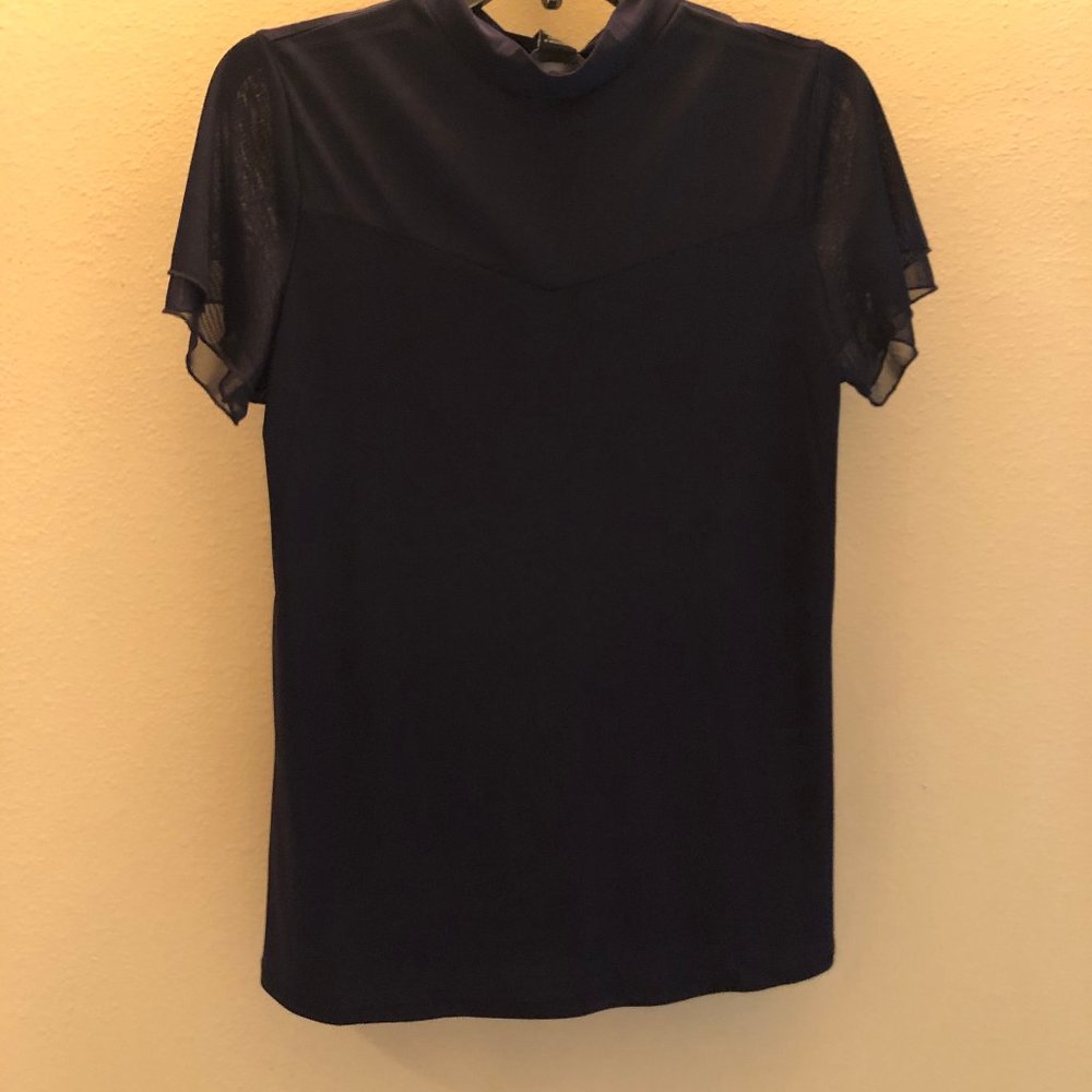 *SOLD* Adele & May Mock Neck Sheer Top